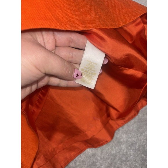 Kate Spade New York Orange Linen Shine Fit & Flare Mini Blue w Pockets - 6 - Picture 8 of 12